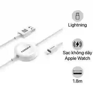 Cáp sạc Pisen iWatch 2 trong 1 Lightning